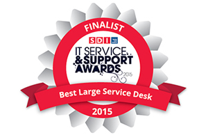 Runner up in the ‘Best Large IT Service Desk’ award